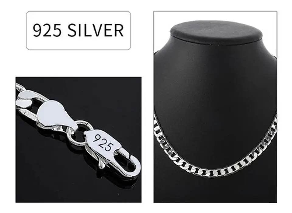Cadena Grumet Chapado Plata 925 60cm 8mm 37g Collar Hombre 2
