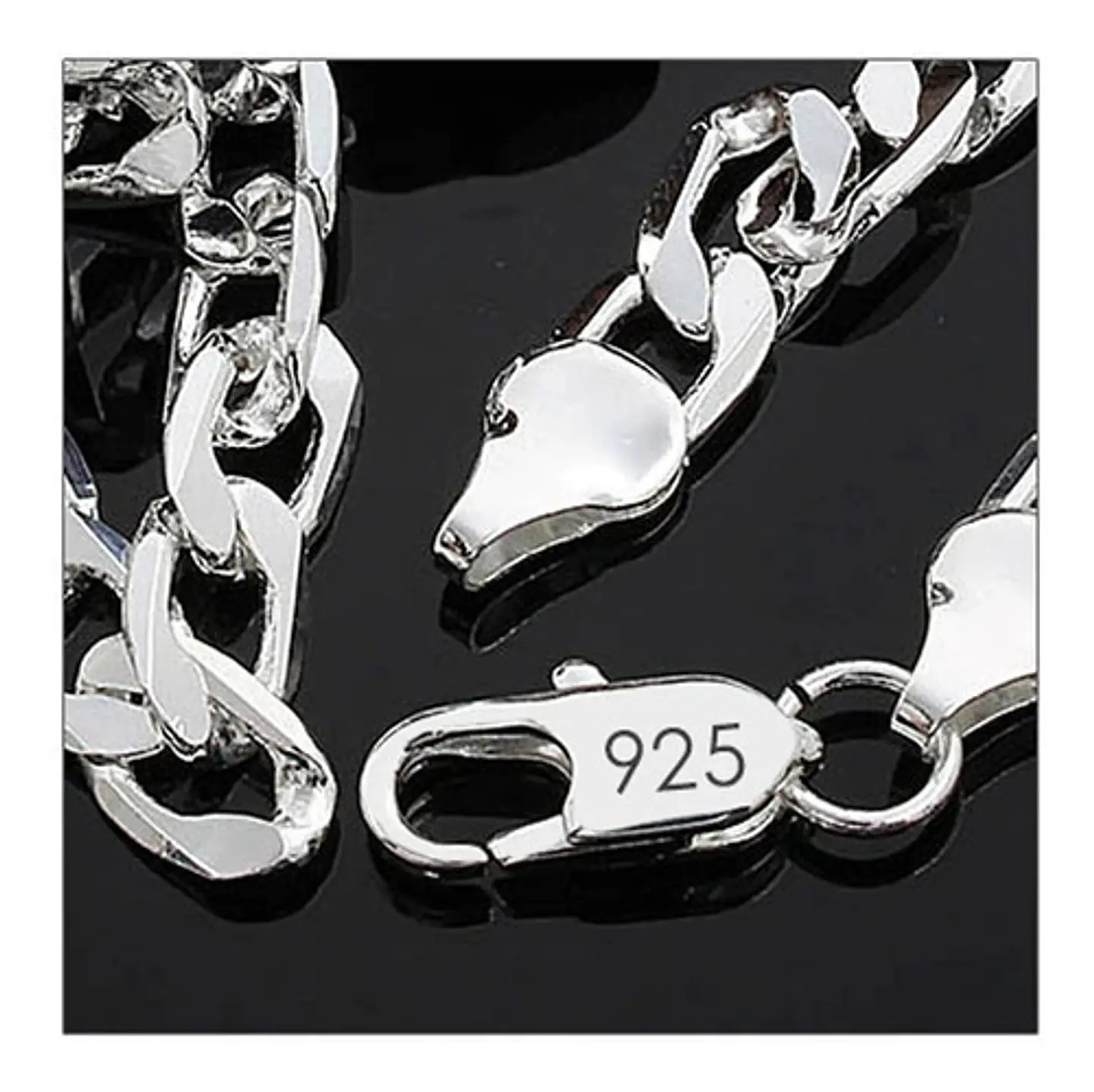 Cadena Grumet Chapado Plata 925 60cm 8mm 37g Collar Hombre 4