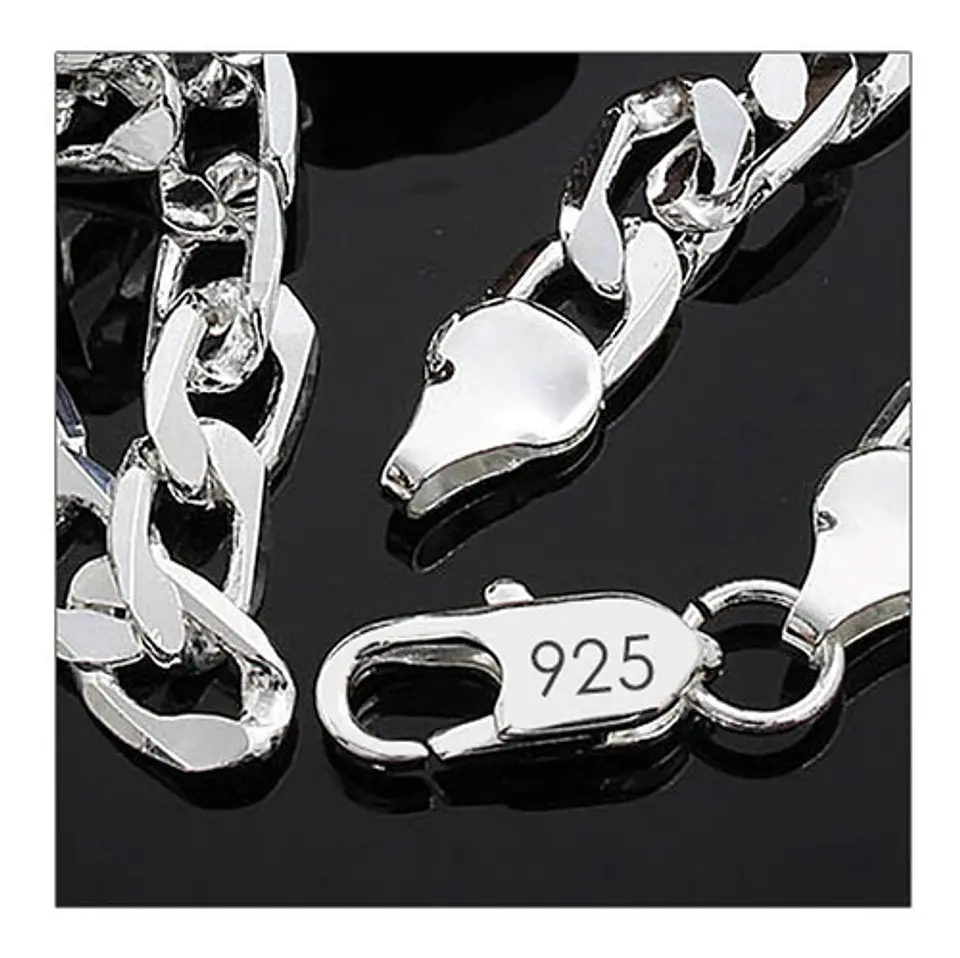 Cadena Grumet Chapado Plata 925 60cm 8mm 37g Collar Hombre 4