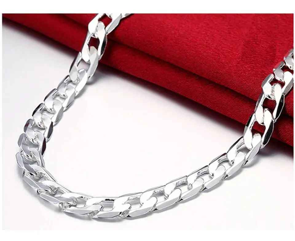 Cadena Grumet Chapado Plata 925 60cm 8mm 37g Collar Hombre 5