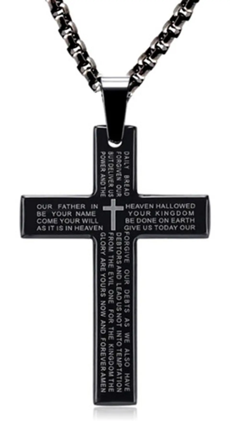 Collar Cruz Oración Hombres Caballeros Moda Masculina Acero 1