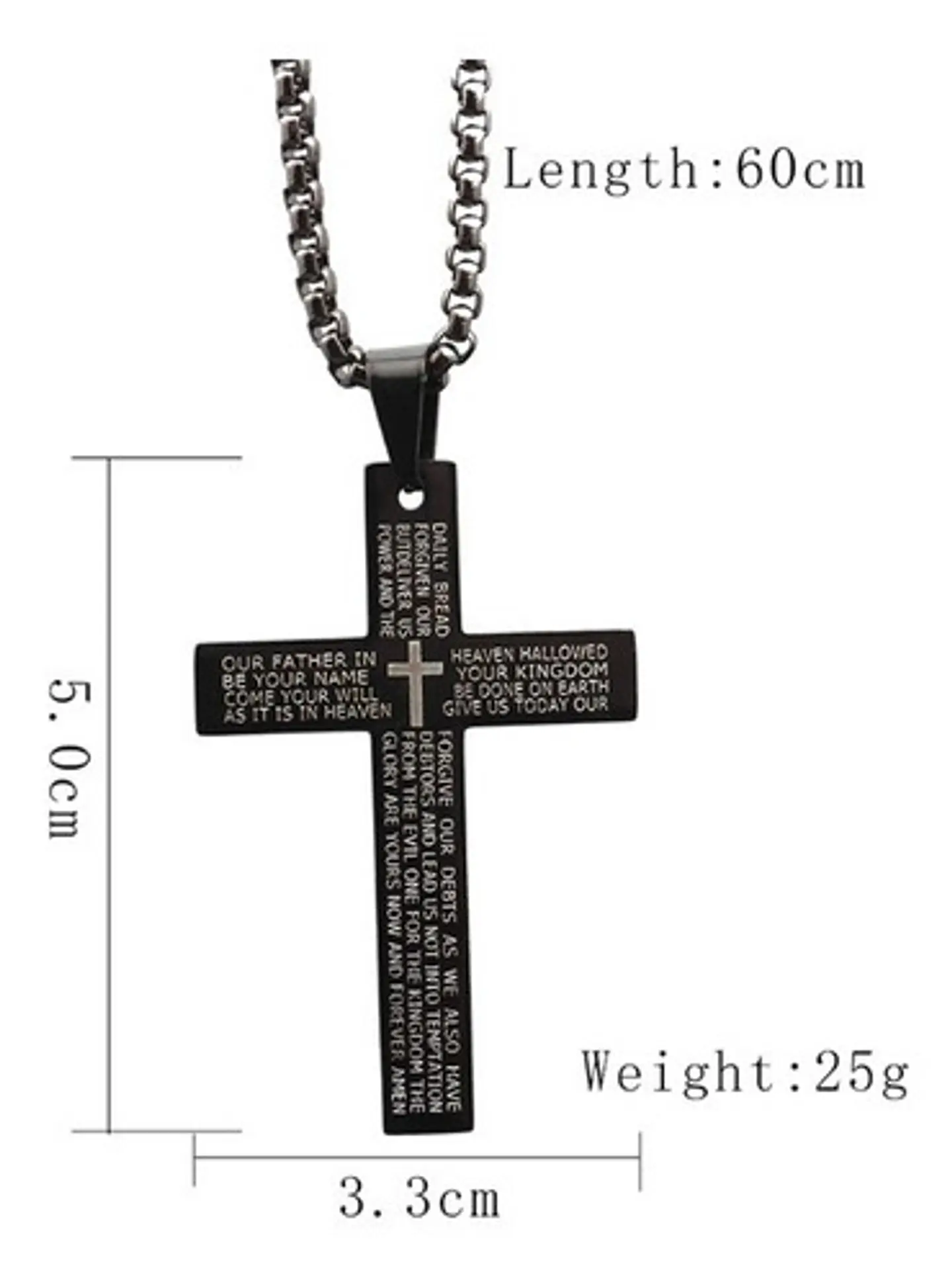 Collar Cruz Oración Hombres Caballeros Moda Masculina Acero 2