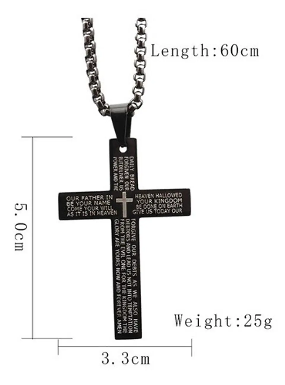 Collar Cruz Oración Hombres Caballeros Moda Masculina Acero 2