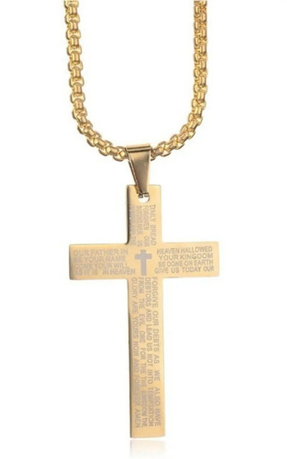 Collar Cruz Oración Hombres Caballeros Moda Masculina Acero 7