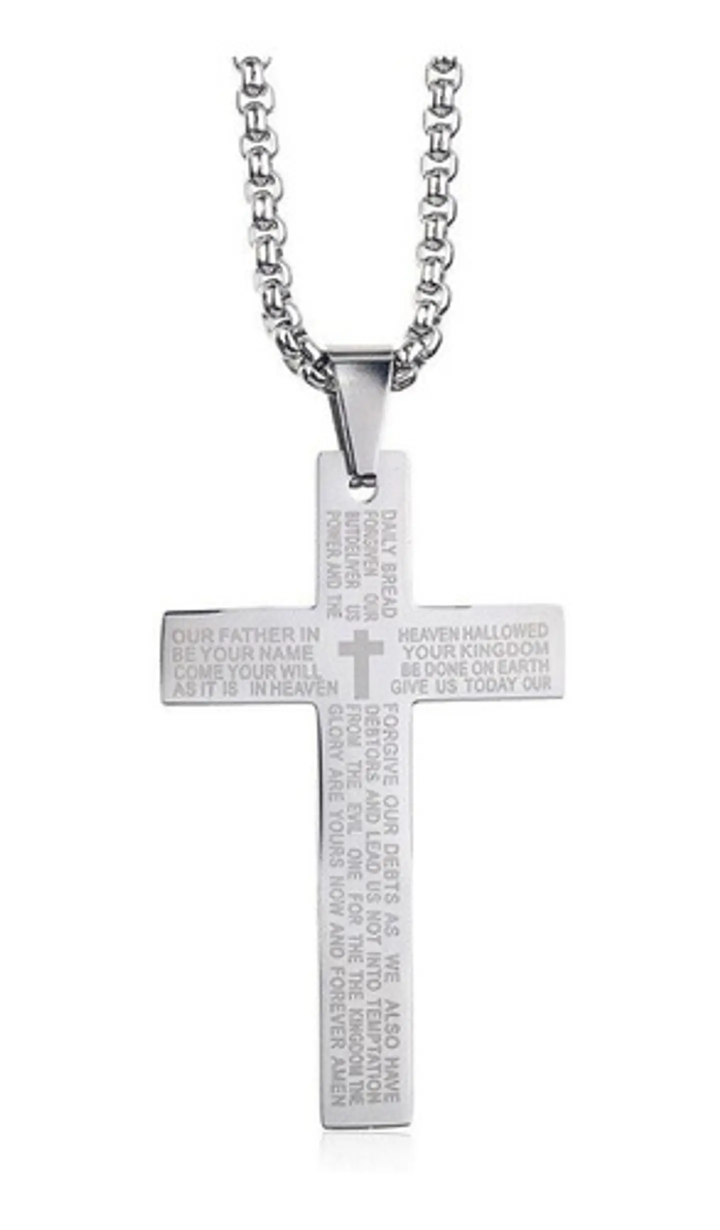 Collar Cruz Oración Hombres Caballeros Moda Masculina Acero 13