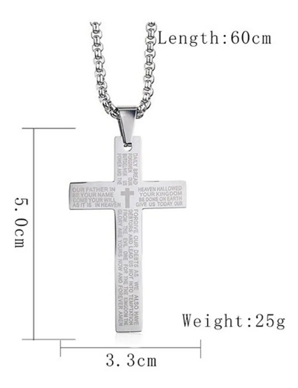 Collar Cruz Oración Hombres Caballeros Moda Masculina Acero 14