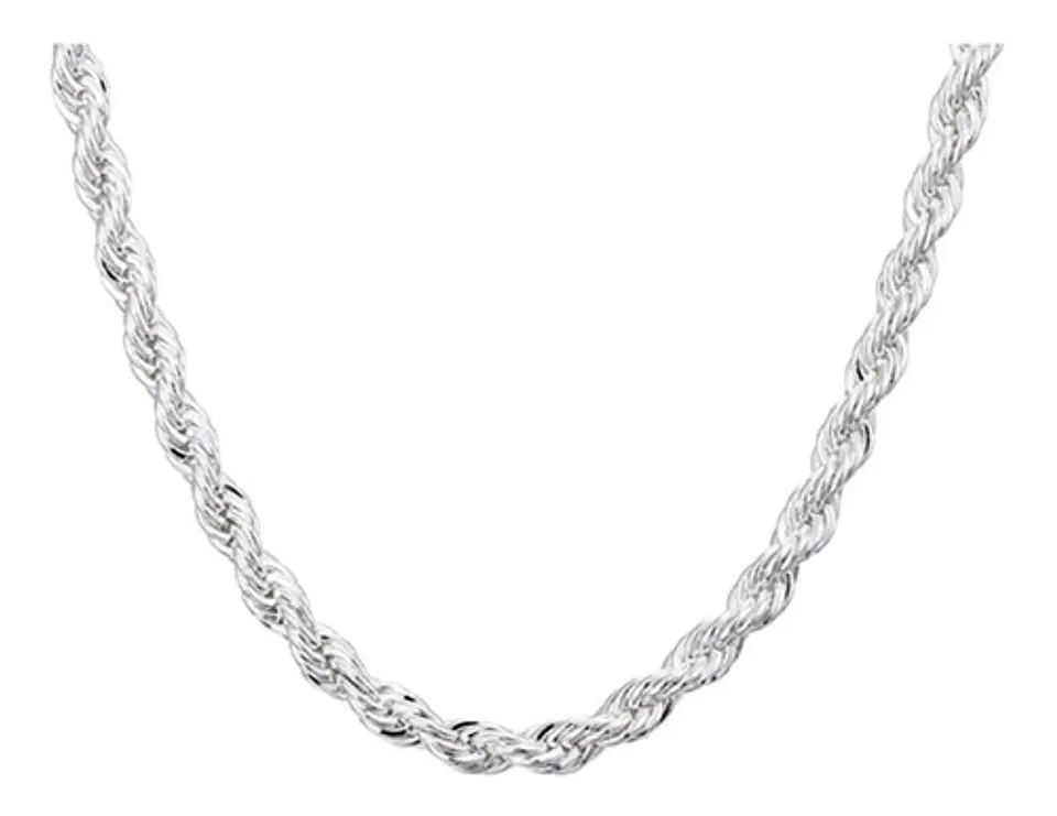 Cadena Torbillon Chapado Plata 925 60cm y 50cm 4mm 23g Collar Hombre 1