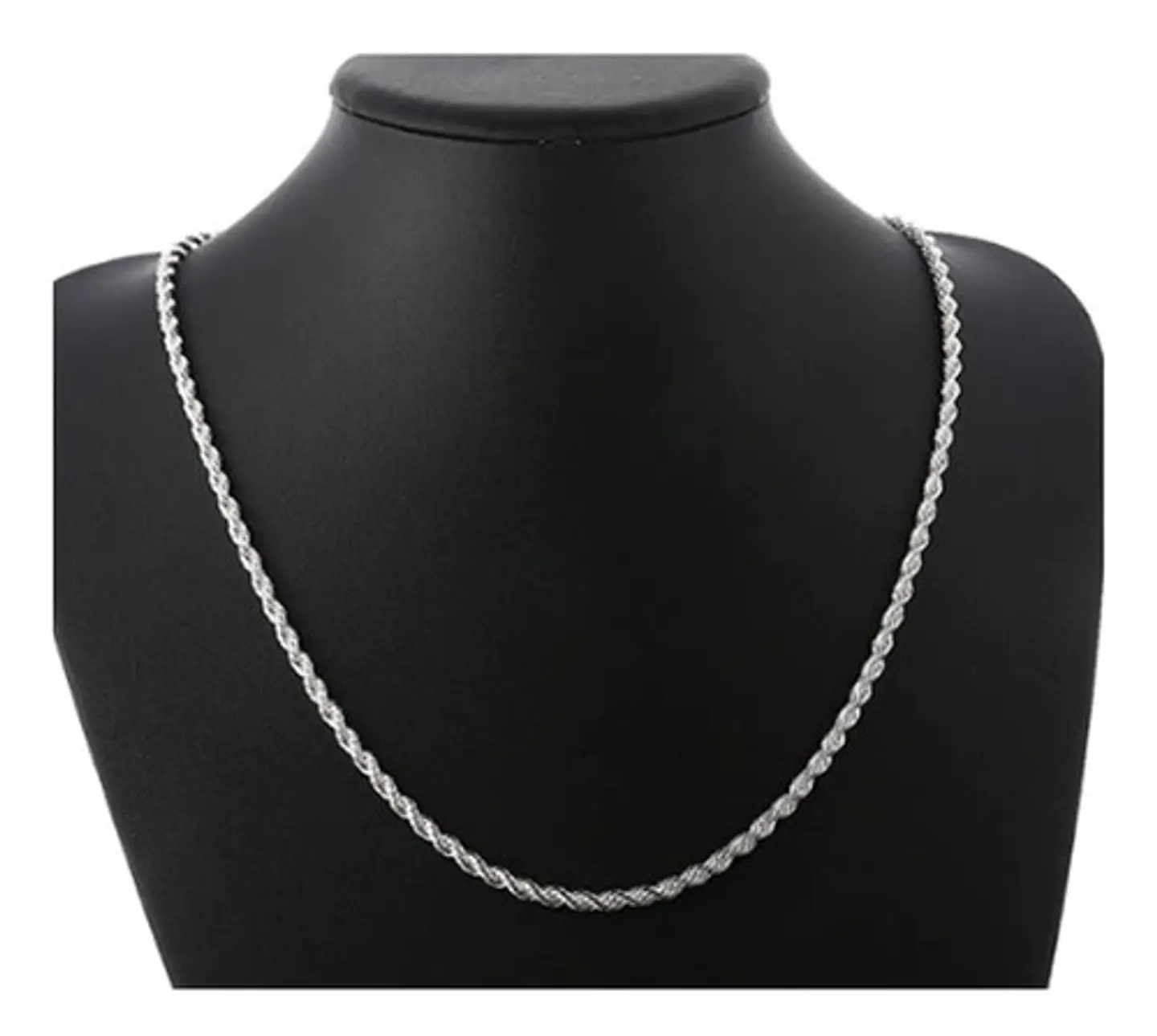 Cadena Torbillon Chapado Plata 925 60cm y 50cm 4mm 23g Collar Hombre 2
