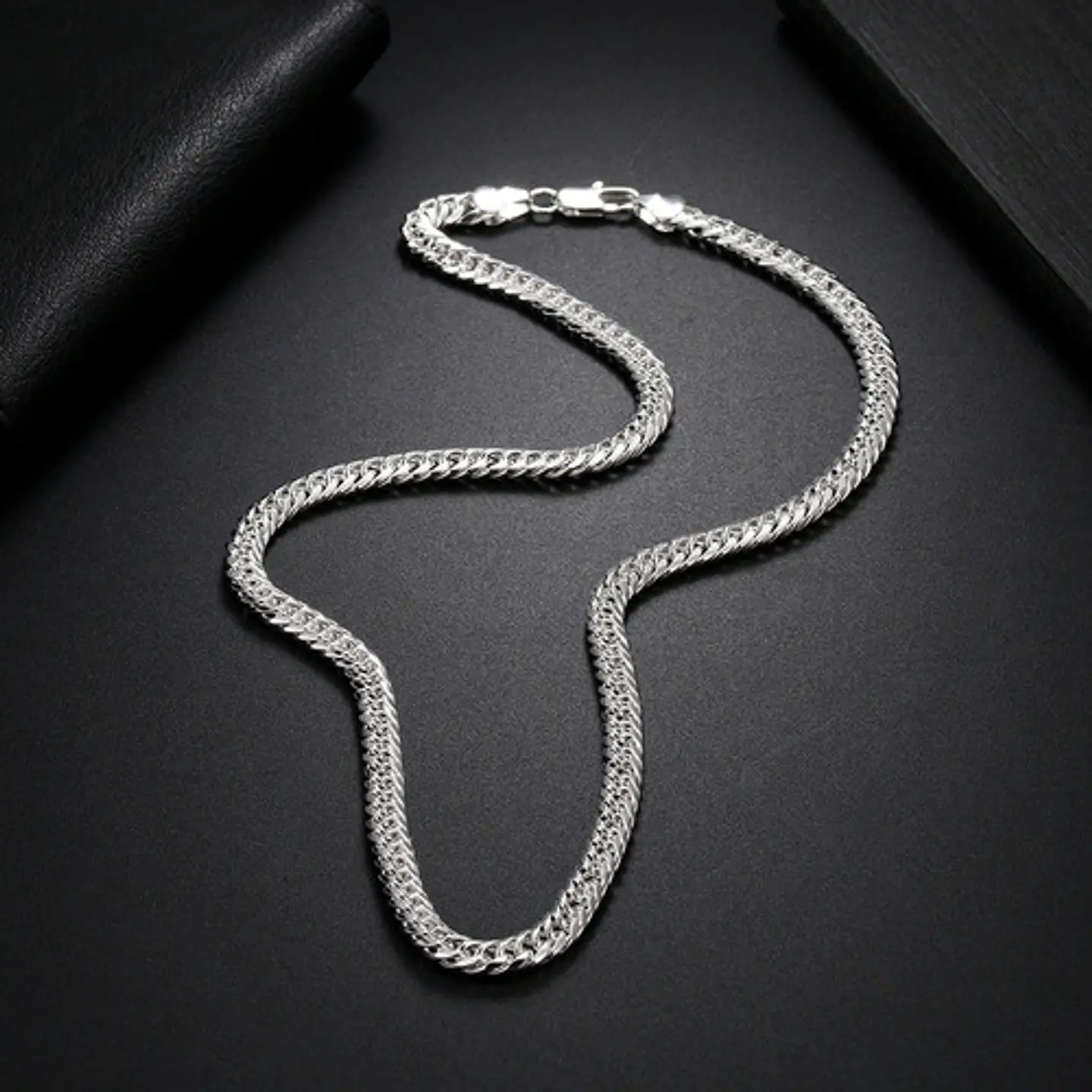 Cadena Triple Grumet Chapado Plata 925 Collar 6mm De Hombre 2