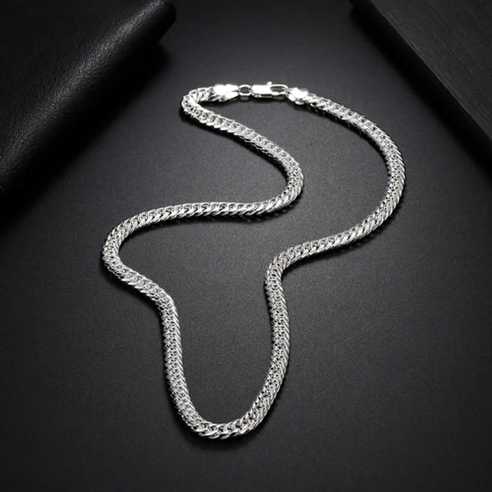 Cadena Triple Grumet Chapado Plata 925 Collar 6mm De Hombre 2