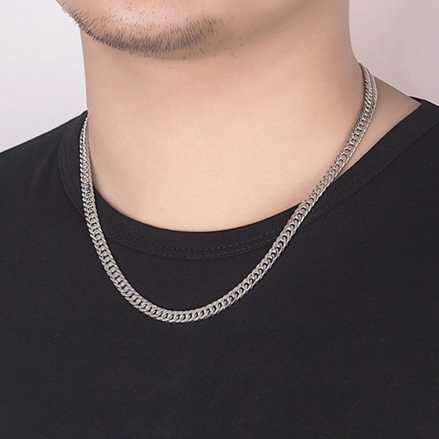 Cadena Triple Grumet Chapado Plata 925 Collar 6mm De Hombre 4