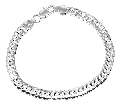 Pulsera Triple Grumet Chapado Plata 925 6mm Hombre