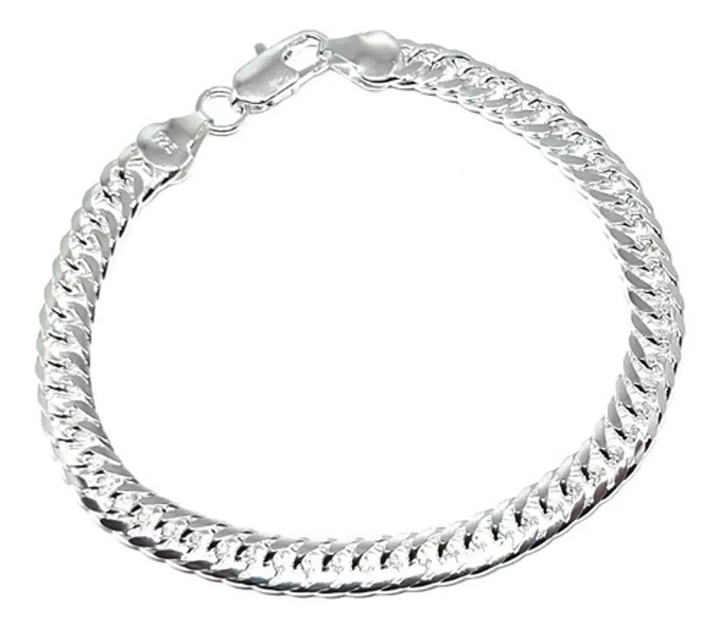 Pulsera Triple Grumet Chapado Plata 925 6mm Hombre 1