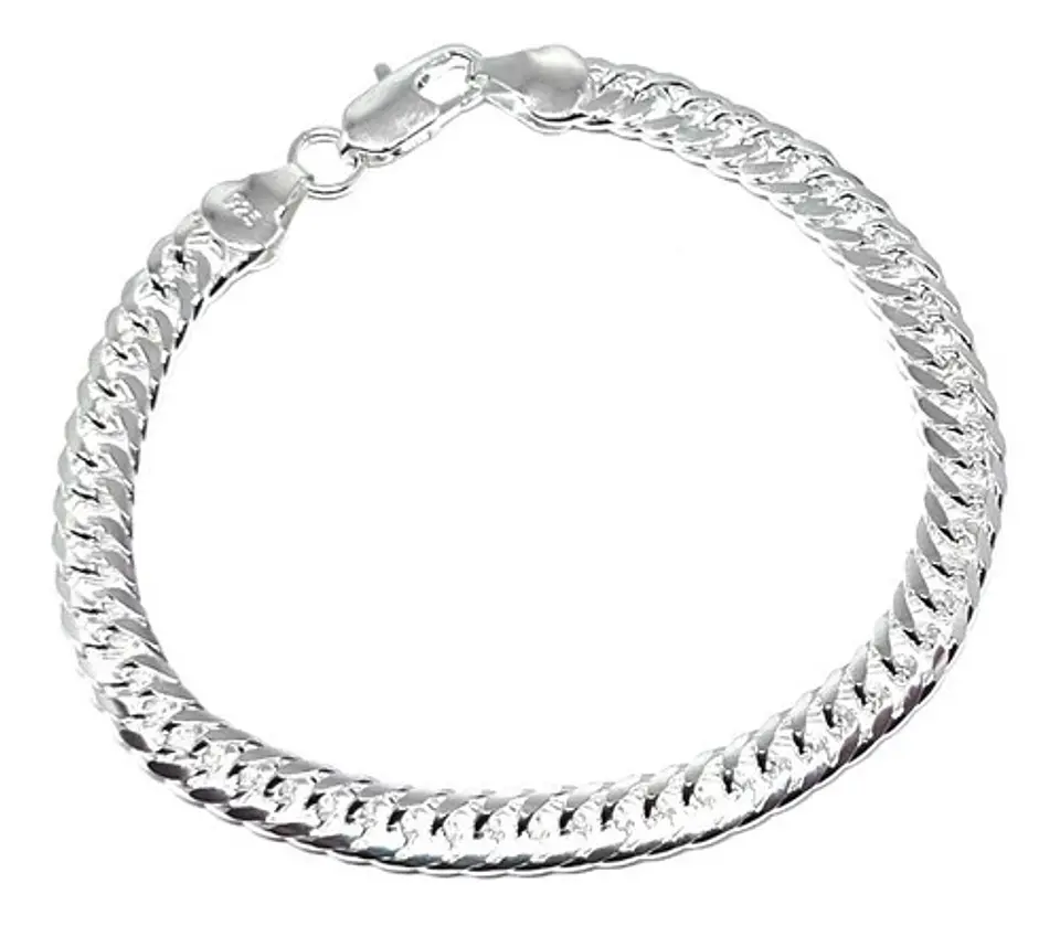 Pulsera Triple Grumet Chapado Plata 925 6mm Hombre 1