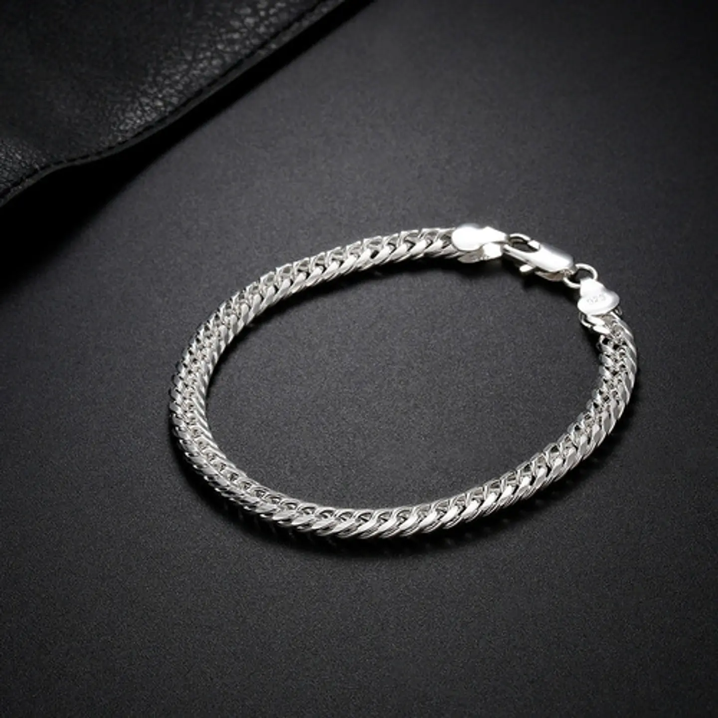 Pulsera Triple Grumet Chapado Plata 925 6mm Hombre 2