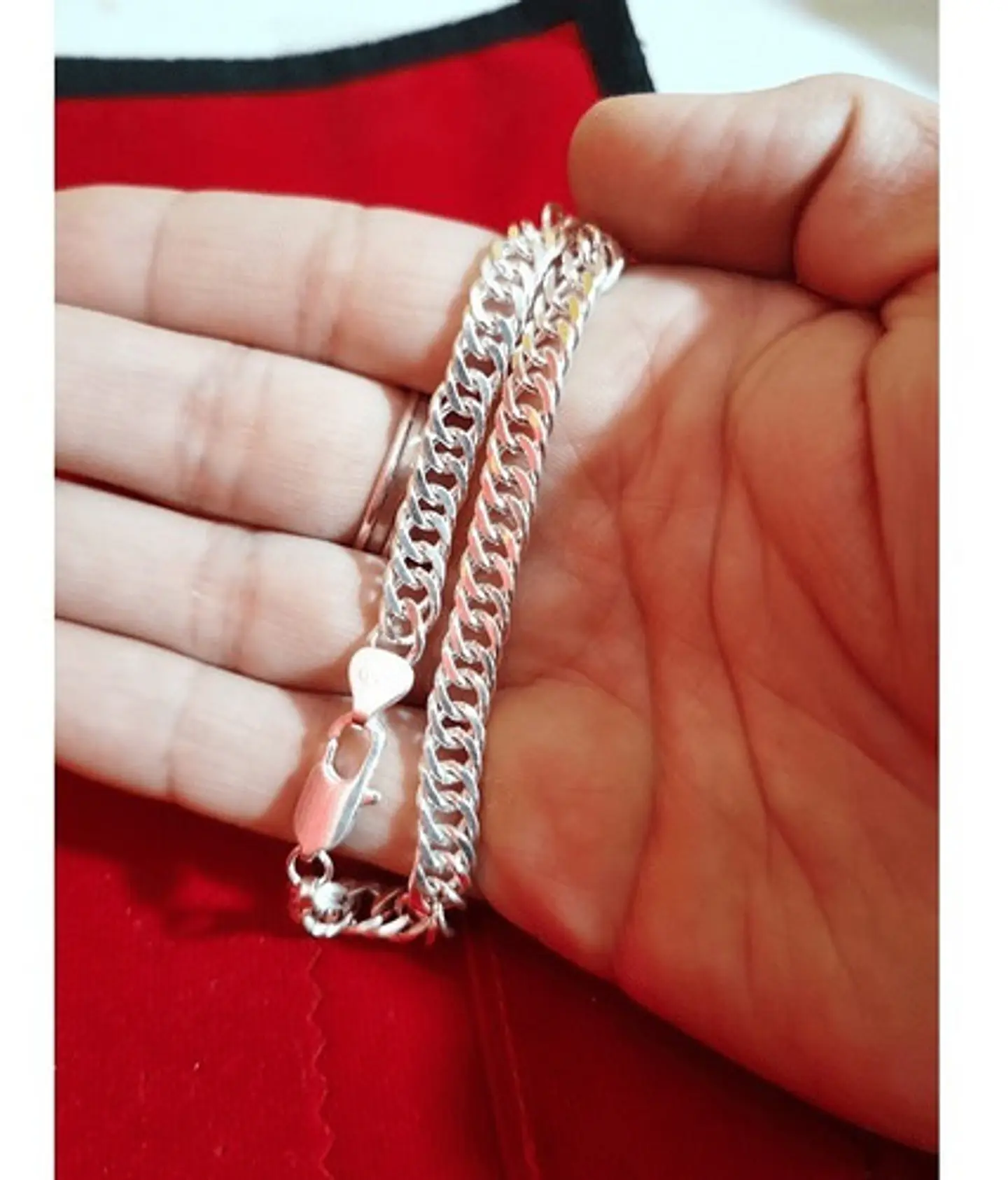 Pulsera Triple Grumet Chapado Plata 925 6mm Hombre 4