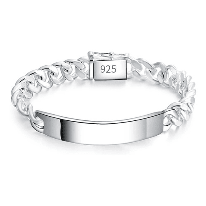 Pulsera Piocha Esclava Grumet 10mm 20cm Chapado Plata 925 1