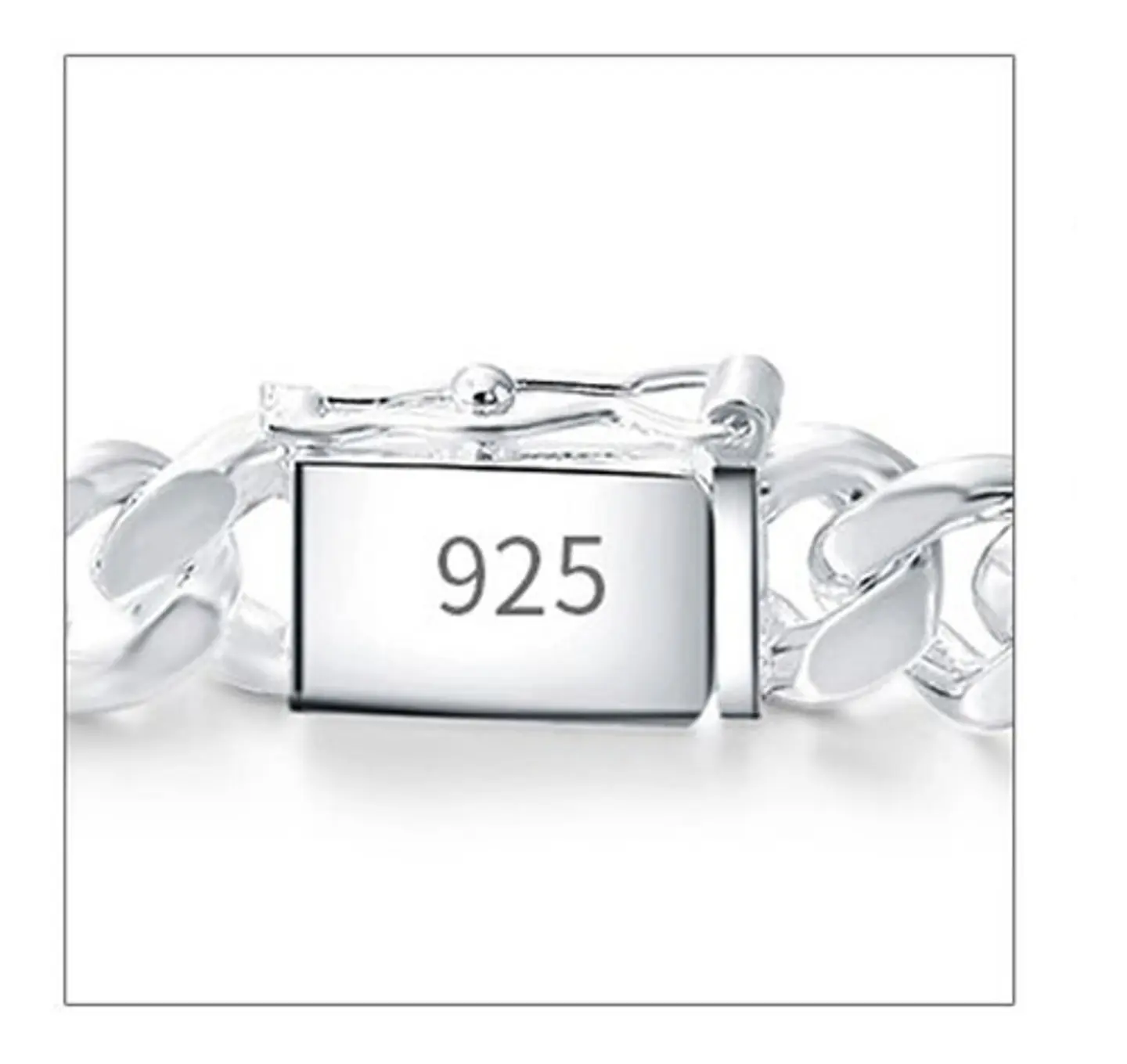 Pulsera Piocha Esclava Grumet 10mm 20cm Chapado Plata 925 3