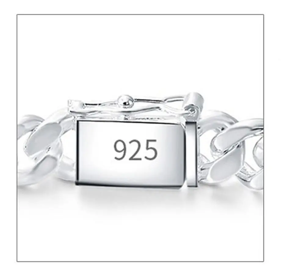 Pulsera Piocha Esclava Grumet 10mm 20cm Chapado Plata 925 3