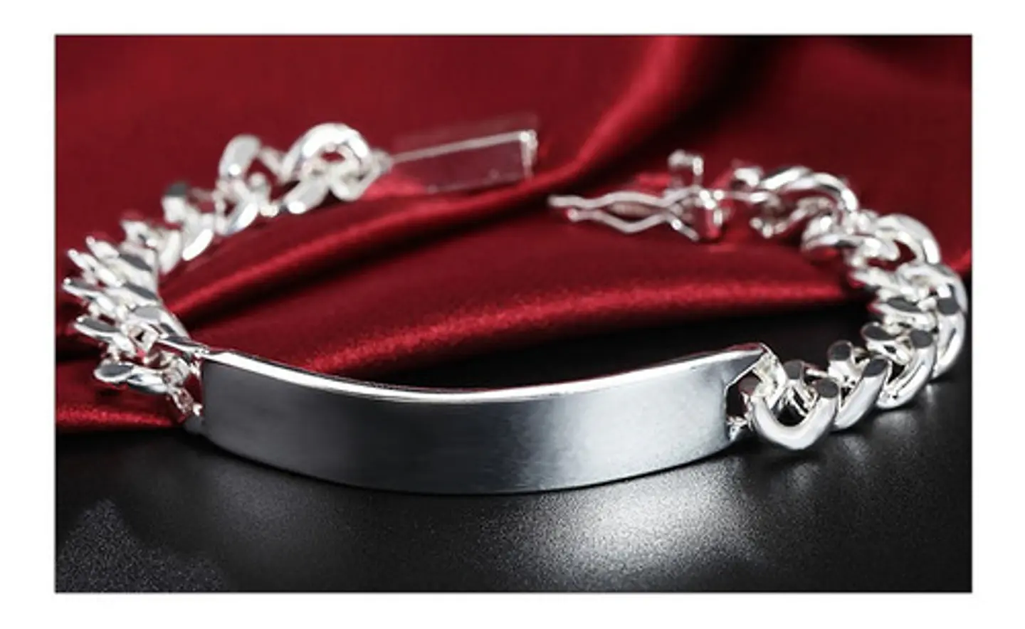 Pulsera Piocha Esclava Grumet 10mm 20cm Chapado Plata 925 4