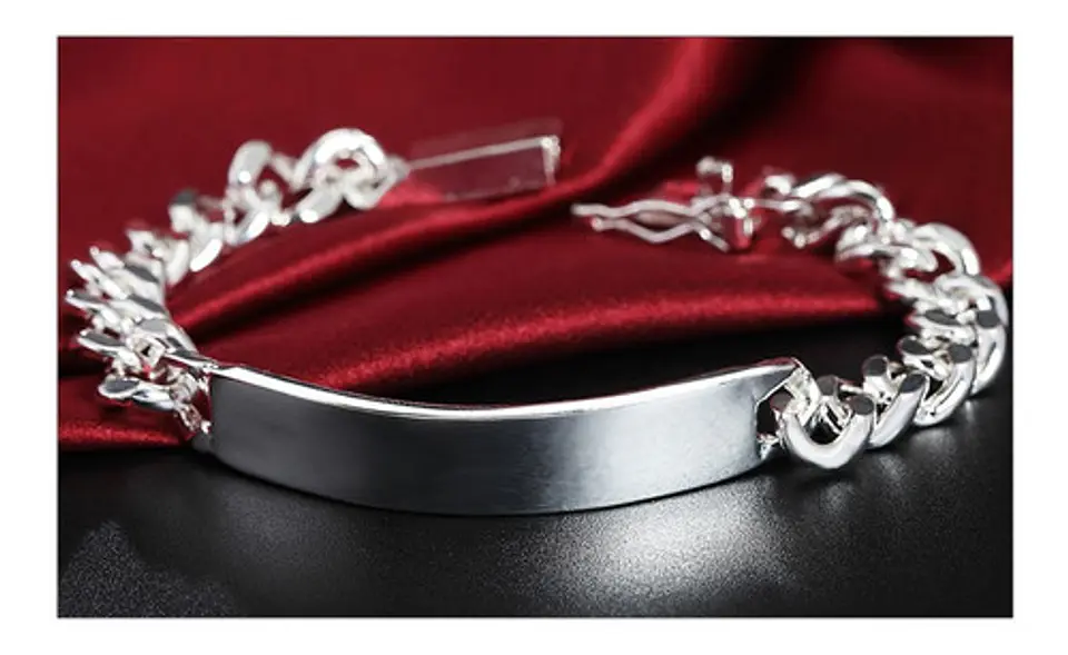 Pulsera Piocha Esclava Grumet 10mm 20cm Chapado Plata 925 4