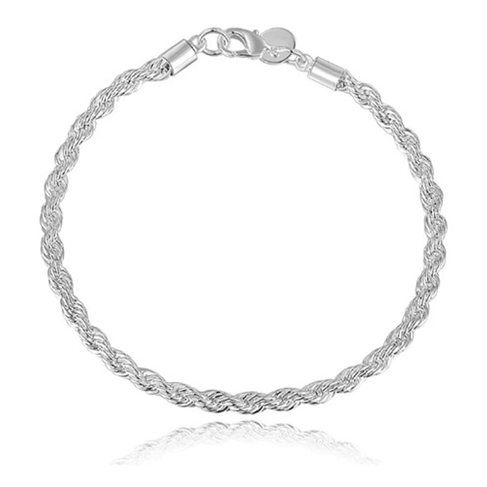 Pulsera Torbillon Plata 925 4mm 21cm Chapado En Plata Hombre 1