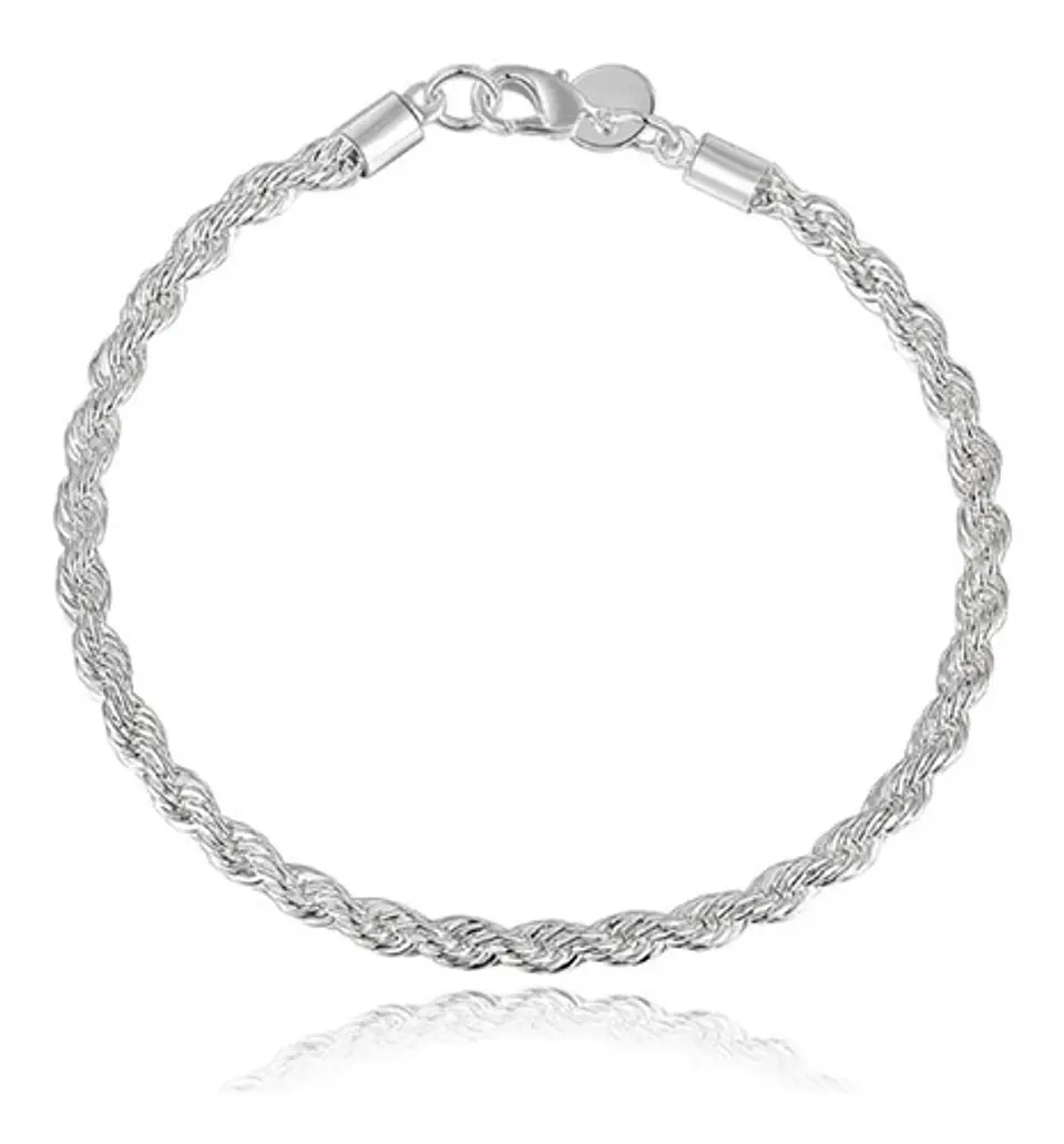 Pulsera Torbillon Chapado en Plata 925 4mm 21cm Hombre 1