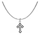 Colgante Cruz + Cadena Tourbillon Plata Fina Italiana 925  - Miniatura 1
