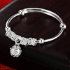 Pulsera Ajustable Plata Ley 925 Brazalete Bola Con Campanas 4