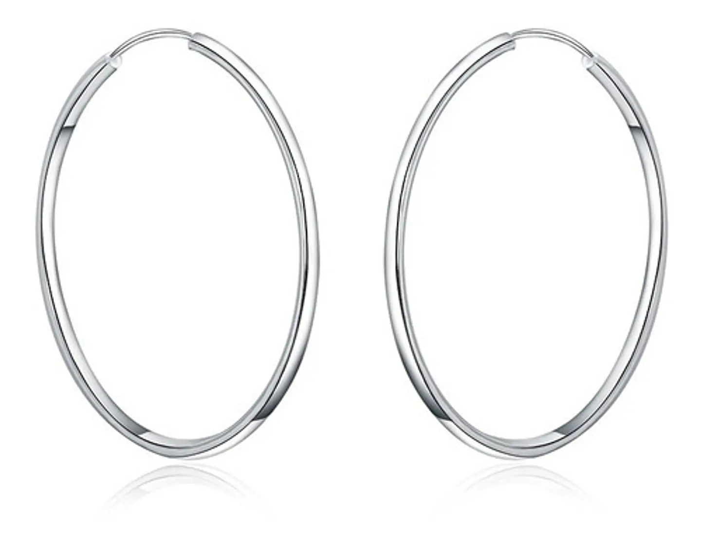 Aros De Plata Fina 925 Argollas 50mm Grandes 1