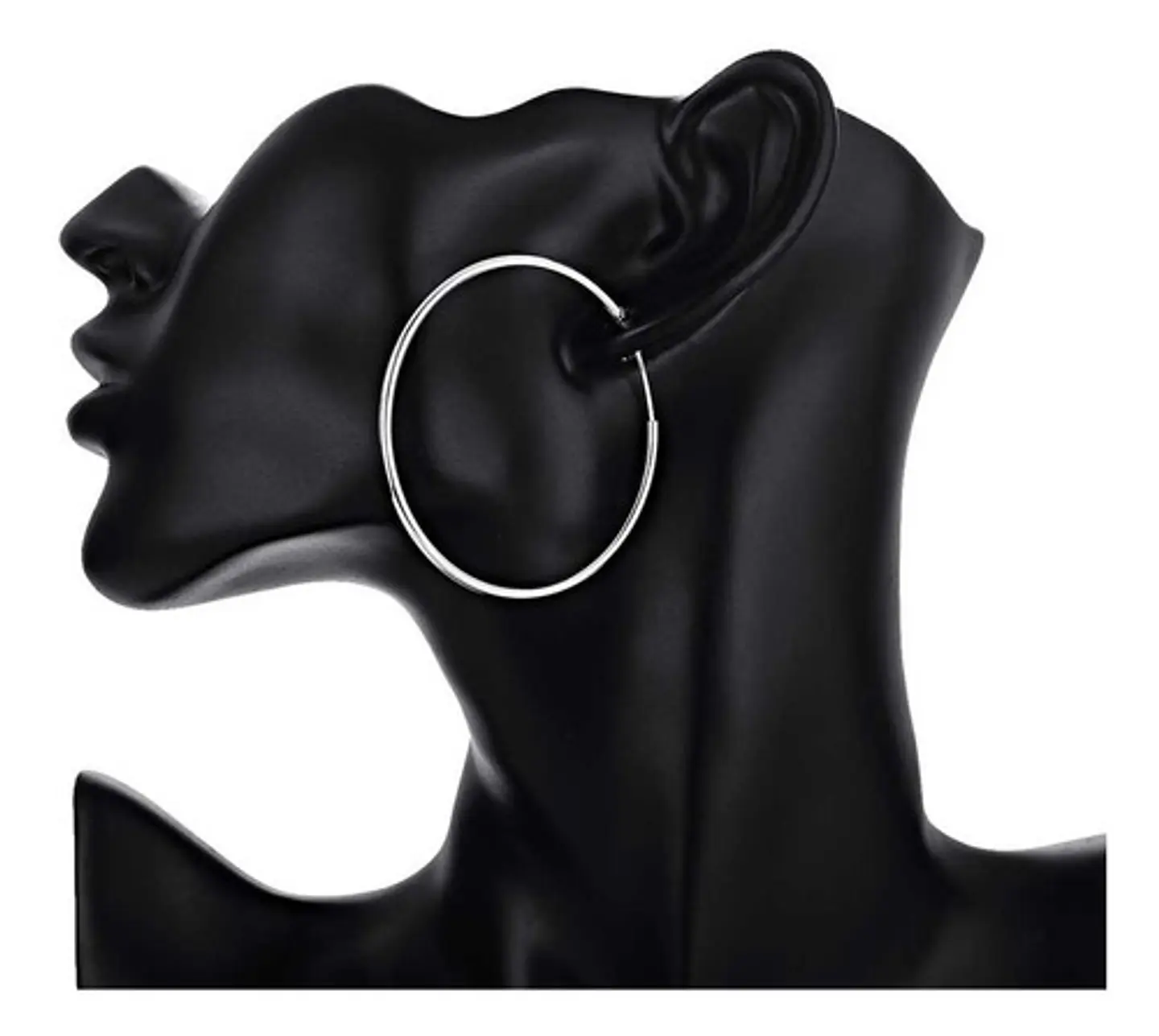 Aros De Plata Fina 925 Argollas 50mm Grandes 2