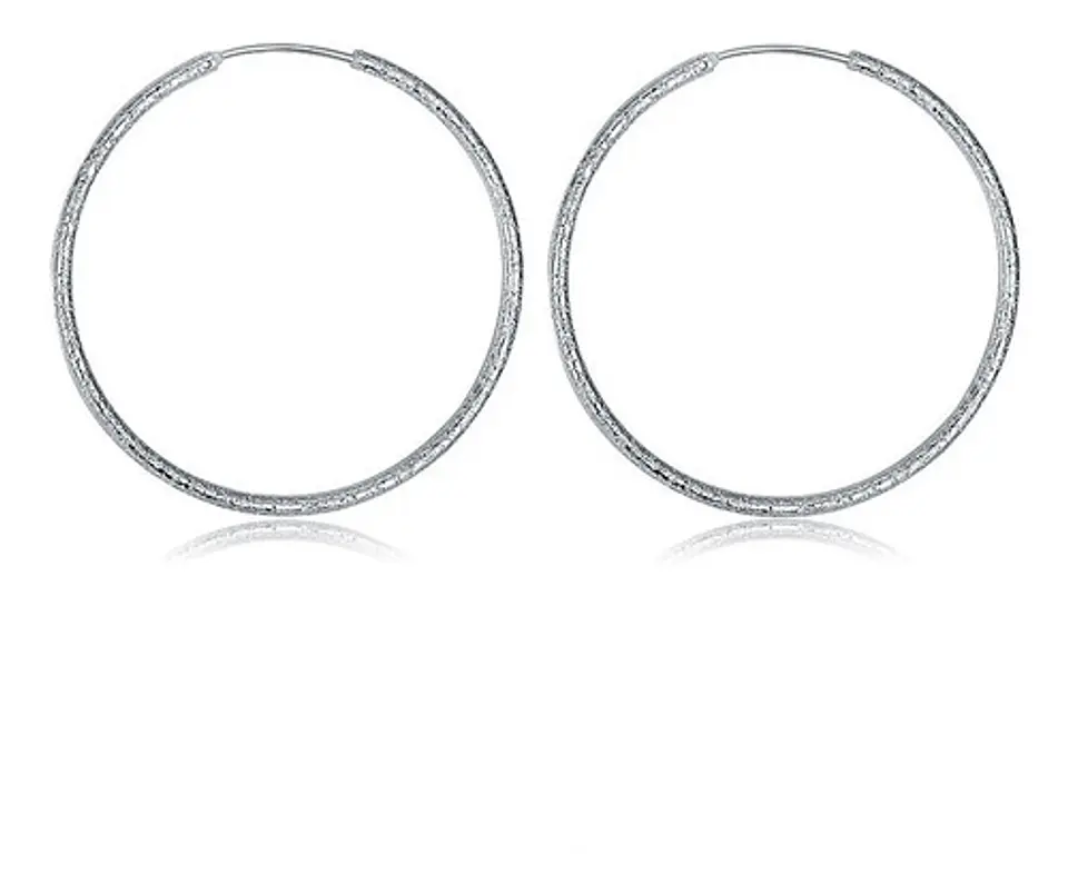 Aros De Plata Fina 925 Argollas 50mm Grandes 7