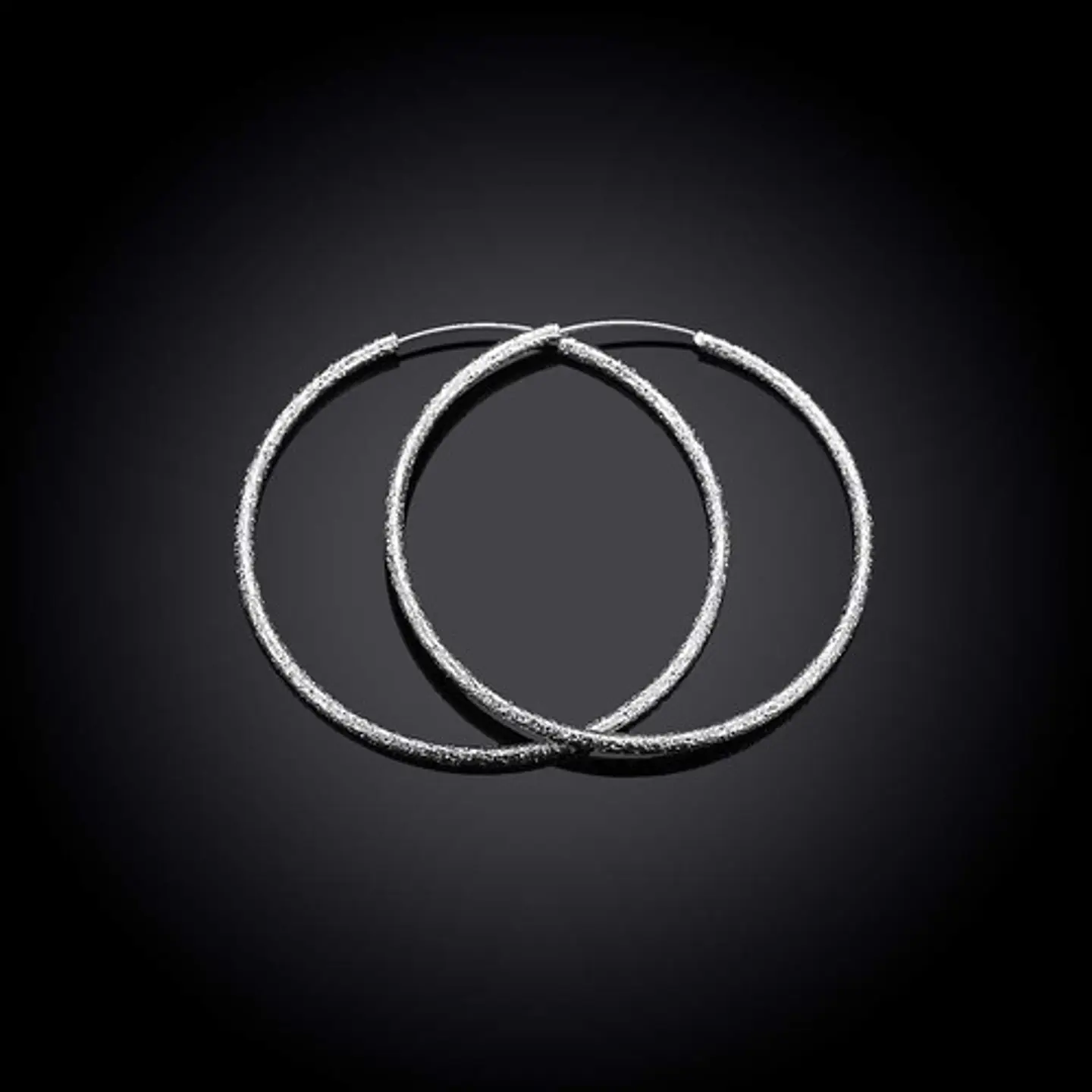 Aros De Plata Fina 925 Argollas 50mm Grandes 10