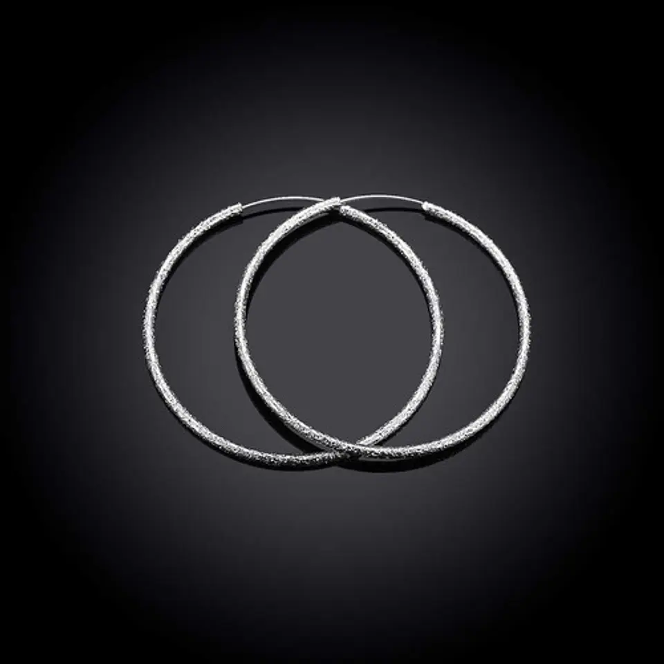Aros De Plata Fina 925 Argollas 50mm Grandes 10