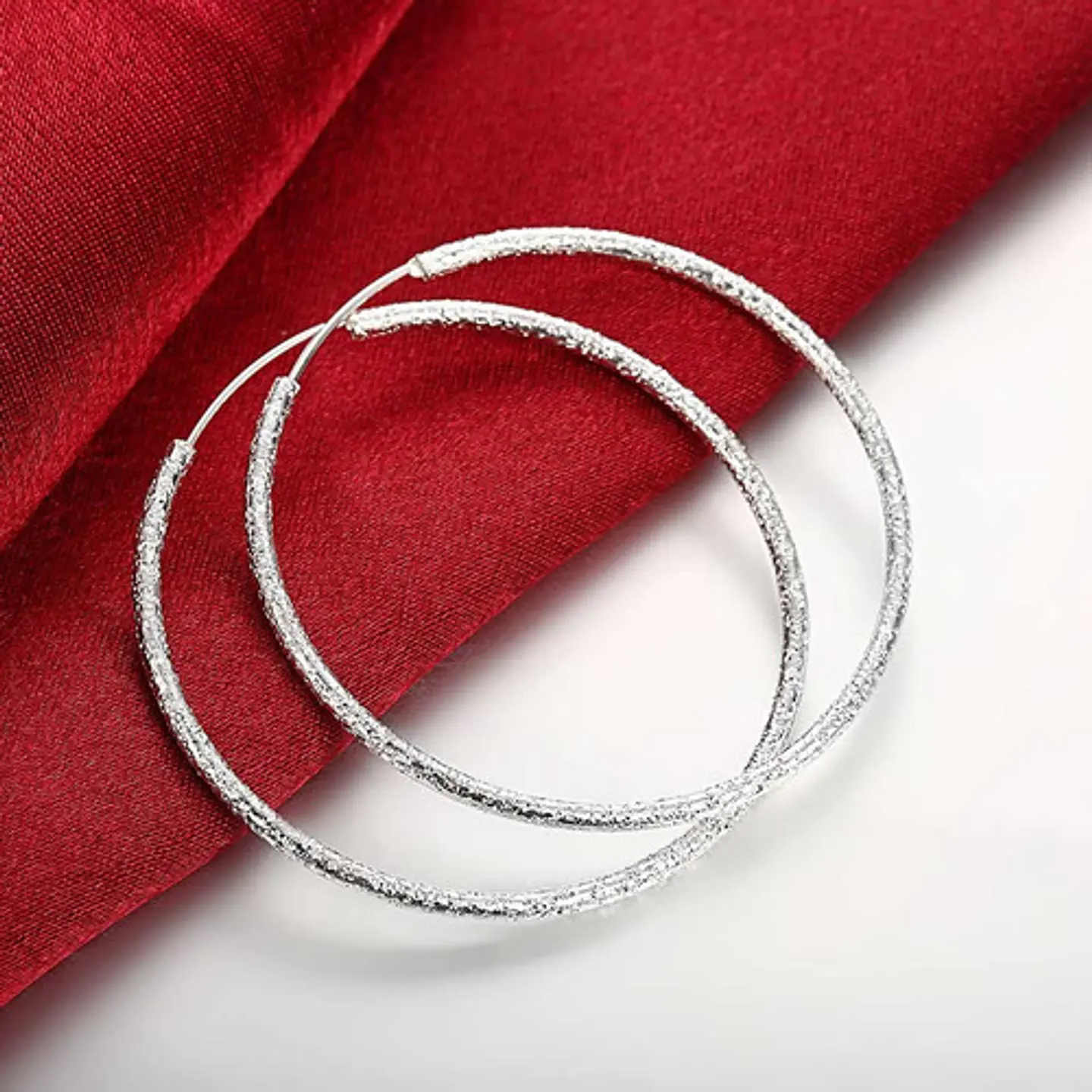 Aros De Plata Fina 925 Argollas 50mm Grandes 11
