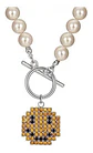 Gargantilla De Cristal Con Sonrisa Collar Perlas Moda Kpop - Miniatura 1