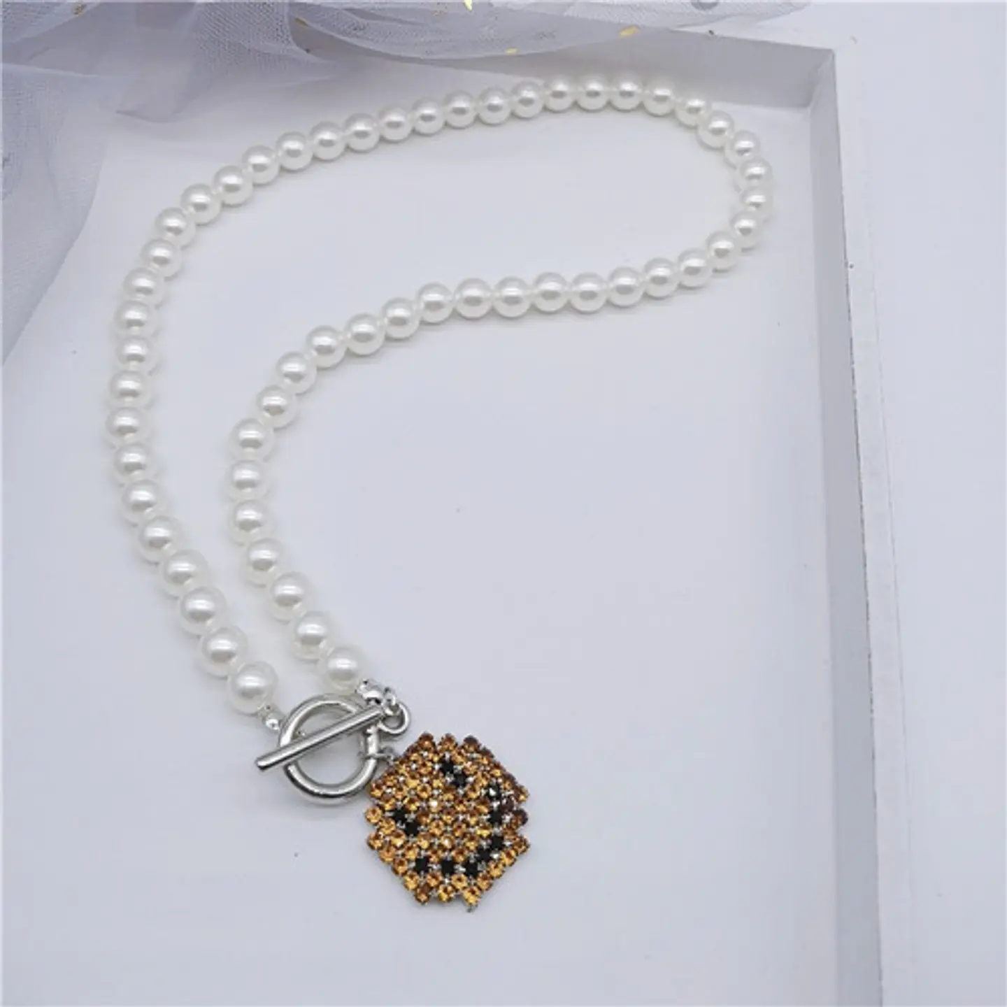Gargantilla De Cristal Con Sonrisa Collar Perlas Moda Kpop 5