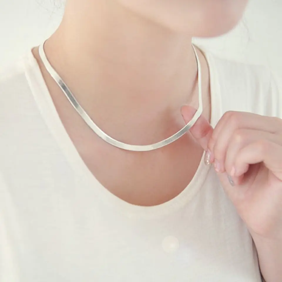 Gargantilla Choker Acero Quirúrgico Serpiente Unisex Plateado 2