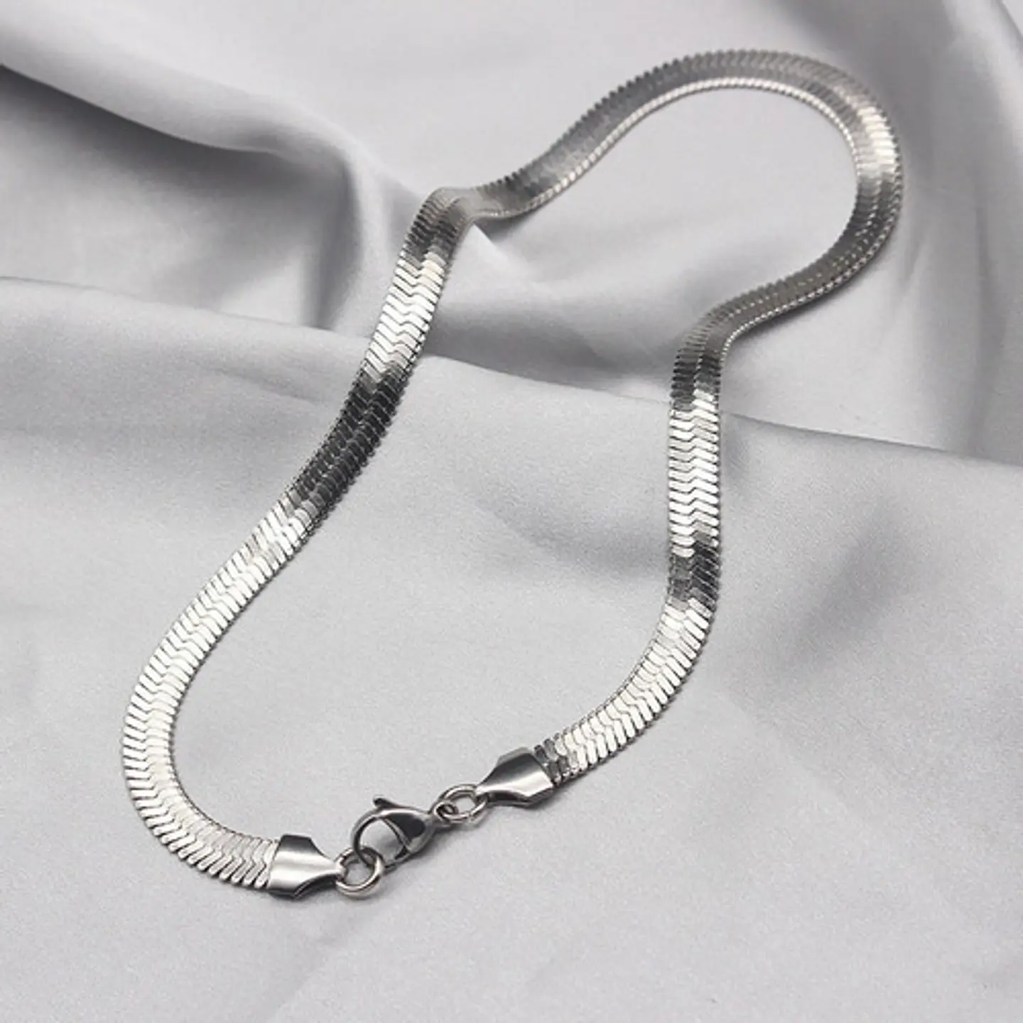 Gargantilla Choker Acero Quirúrgico Serpiente Unisex Plateado 3