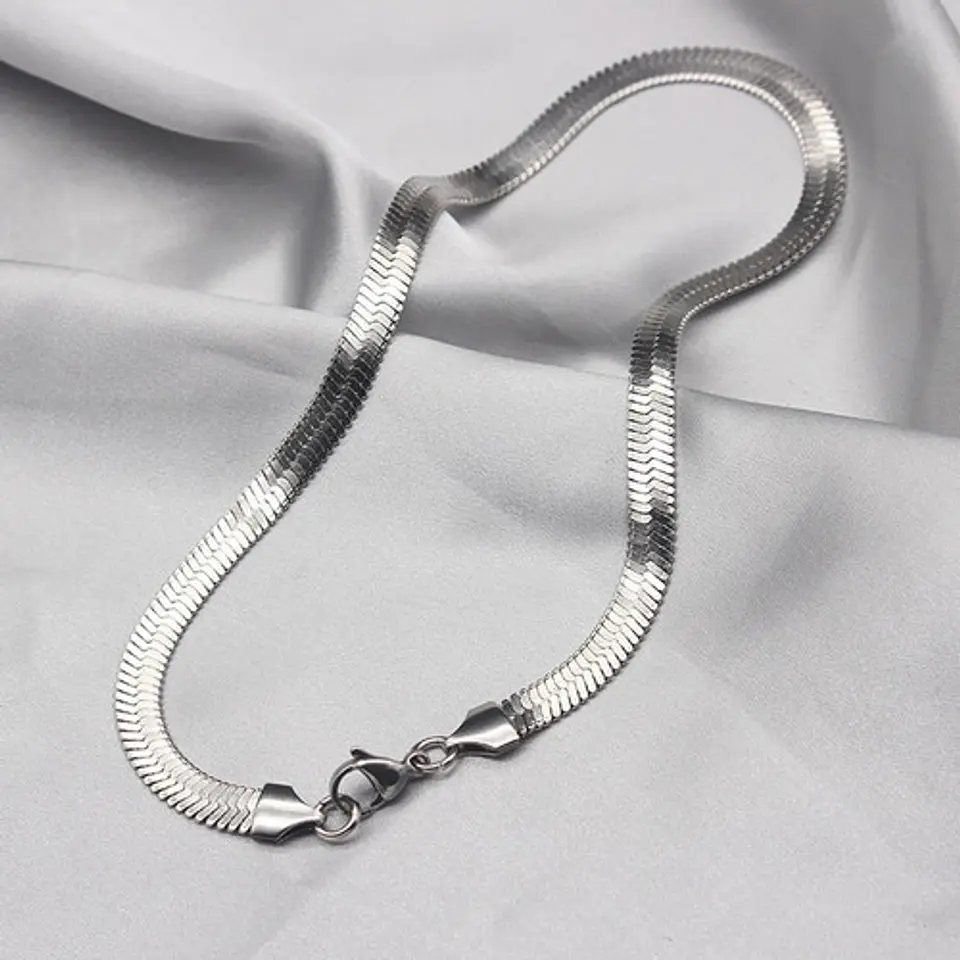 Gargantilla Choker Acero Quirúrgico Serpiente Unisex Plateado 3