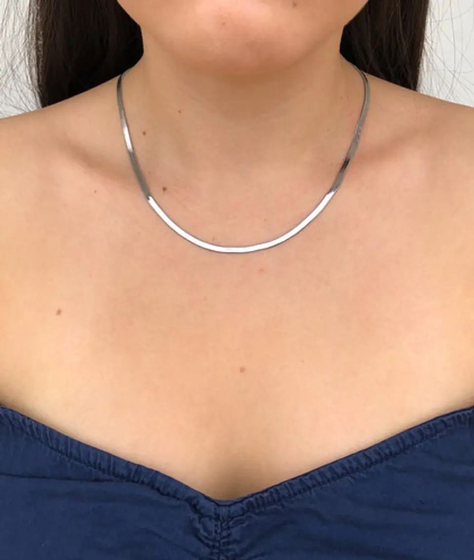 Gargantilla Choker Acero Quirúrgico Serpiente Unisex Plateado 6