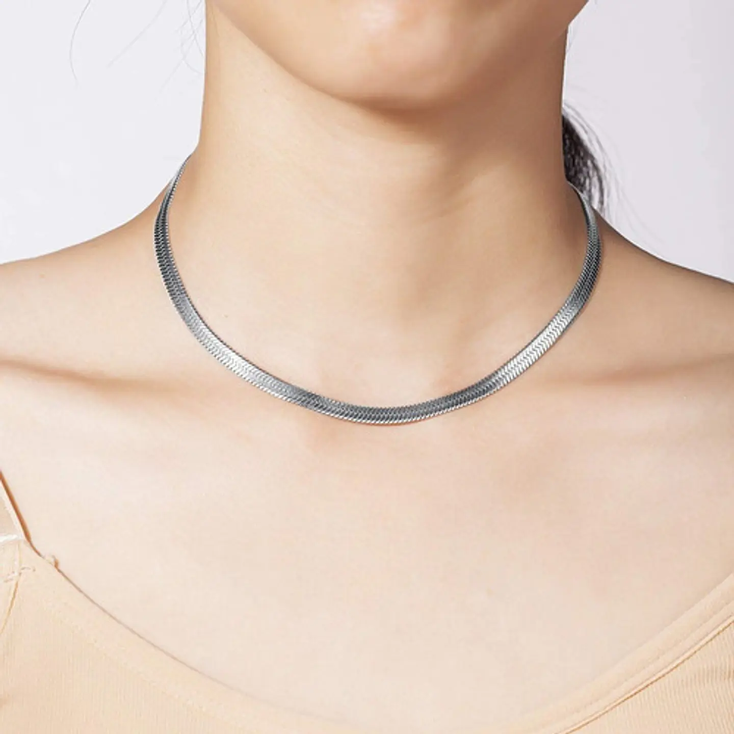 Gargantilla Choker Acero Quirúrgico Serpiente Unisex Plateado 7