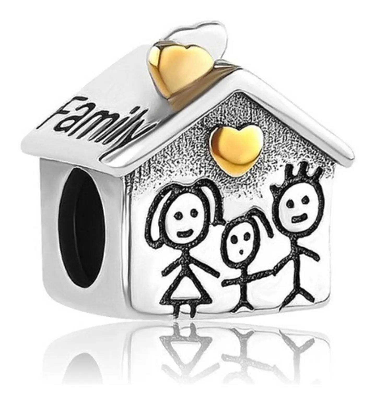 Charm Family House Casa Familia Plata Ley 925 Estilo Pandora 2