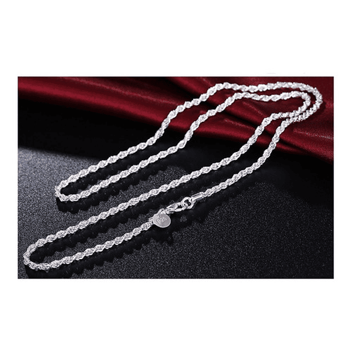 Set Cadena + Pulsera Torbillon Chapado Plata 925 4mm Collar 5