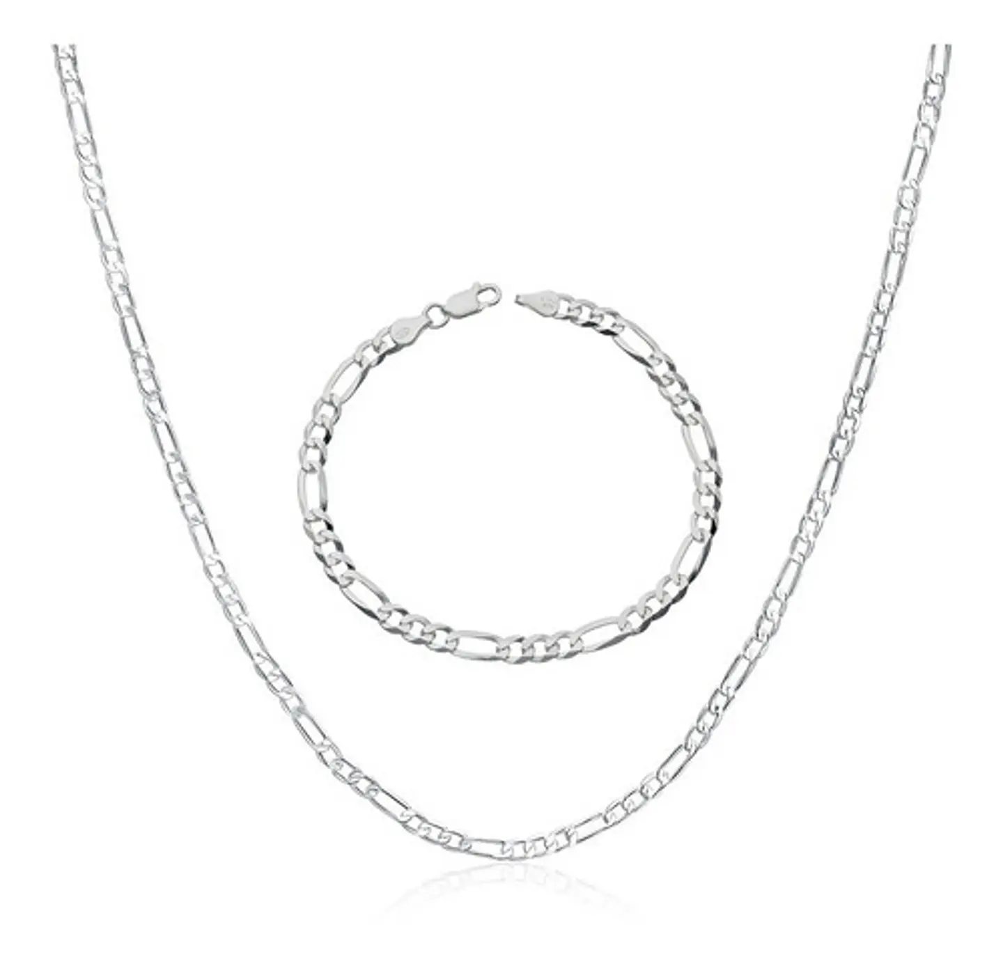 Set Cadena + Pulsera Cartier Chapado Plata 925 4mm Collar 1