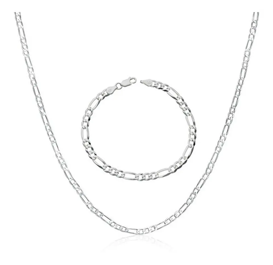 Set Cadena + Pulsera Cartier Chapado Plata 925 4mm Collar 1