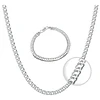 Set Cadena + Pulsera Triple Grumet Chapado Plata 925 6mm 1