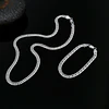 Set Cadena + Pulsera Triple Grumet Chapado Plata 925 6mm 2