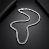 Set Cadena + Pulsera Triple Grumet Chapado Plata 925 6mm 5