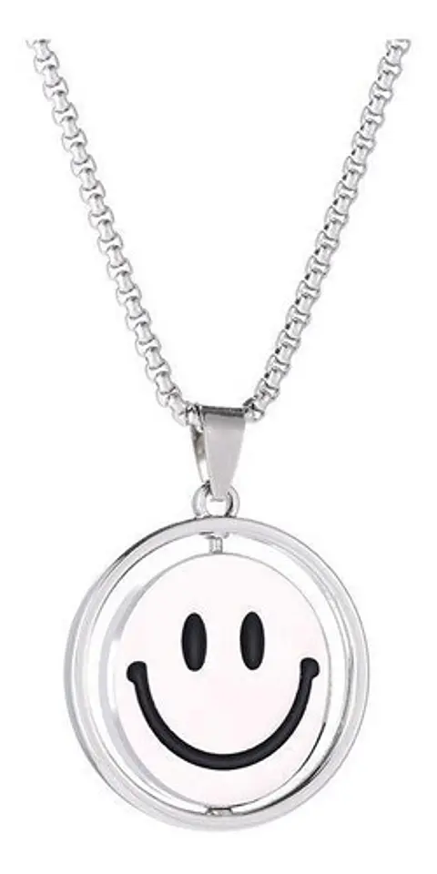 Cadena Smile Acero Inoxidable Drew Sonrisa Moda Kpop Collar